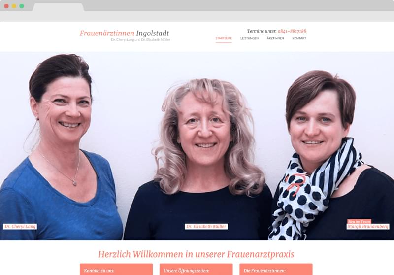 Screendesign Frauenärztinnen Ingolstadt